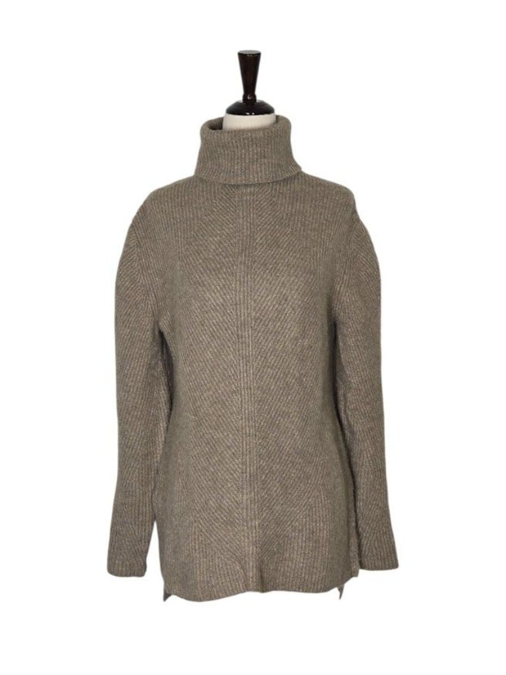 SWEET ROMEO Womens S Heather Latte Soft Ribbed Turtleneck Tunic Sweater NWT